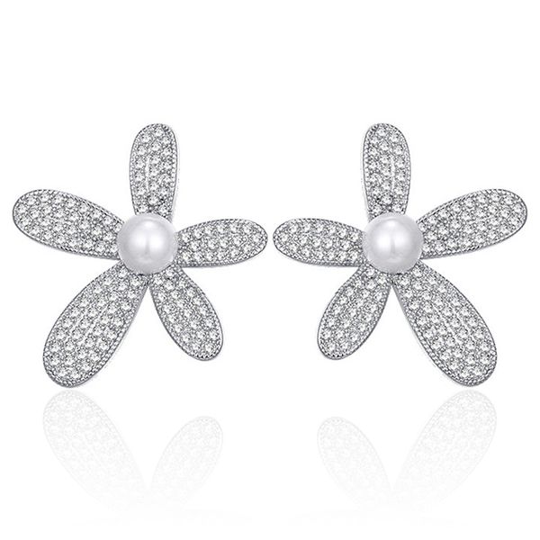 new fashion flower shape cubic zirconia stud with pearl gold silver color cute starfish earrings for women jewelry gift, Black
new fashion flower shape cubic zirconia stud with pearl gold silver color cute starfish earrings for women jewelry gift, Black