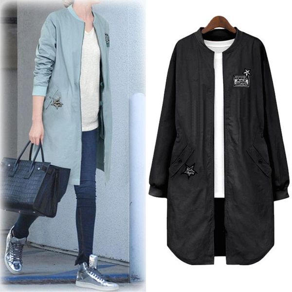 women's trench coats spring autumn women coat plus size fashion patch designs solid nine quarter md-long for large outerwear, Tan;black
women's trench coats spring autumn women coat plus size fashion patch designs solid nine quarter md-long for large outerwear, Tan;black