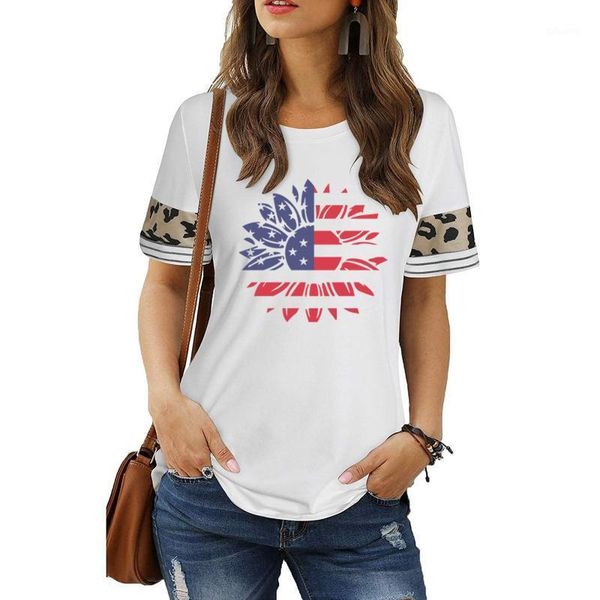 women's t-shirt oversized women short-sleeved shirt leopard print stitching sleeve sunflower flower loose pullover o-neck, White
women's t-shirt oversized women short-sleeved shirt leopard print stitching sleeve sunflower flower loose pullover o-neck, White