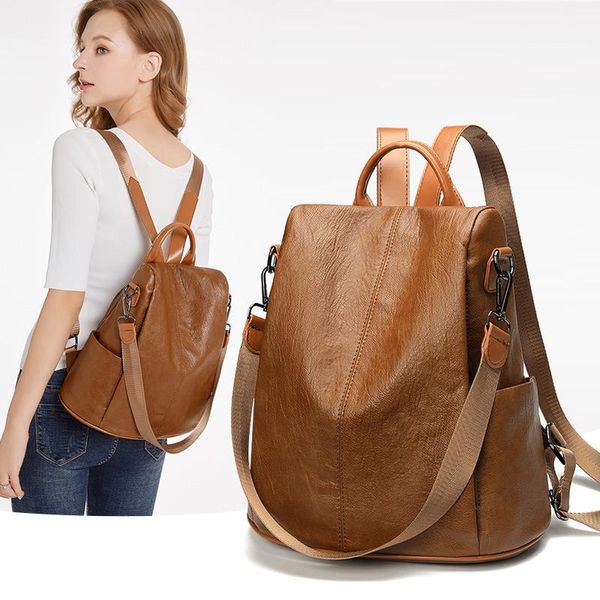 backpack durable women's 2021 korean personalized student street anti theft schoolbag fashion leisure soft pu leather bags
backpack durable women's 2021 korean personalized student street anti theft schoolbag fashion leisure soft pu leather bags