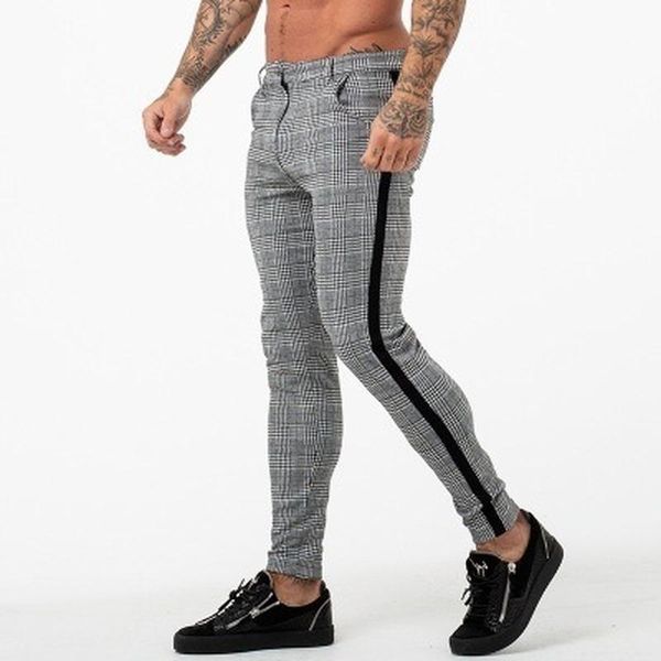 men's pants european american street style fashion trend brand casual trousers small feet lattice high elasticity, Black
men's pants european american street style fashion trend brand casual trousers small feet lattice high elasticity, Black
