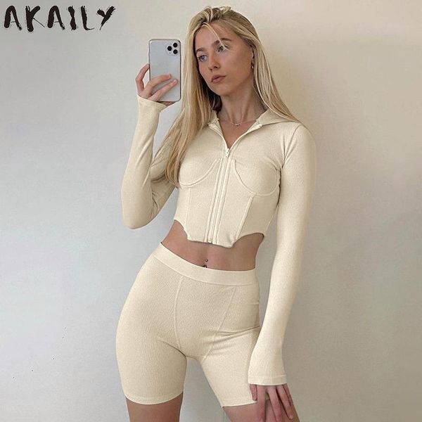 women's tracksuits akaily summer solid ribbed 2 two piece sets womens outfits long sleeve hoodie skinny shorts female 2021 sports match, Gray
women's tracksuits akaily summer solid ribbed 2 two piece sets womens outfits long sleeve hoodie skinny shorts female 2021 sports match, Gray