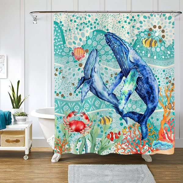 sea ocean animal whale shower curtain, cute marine life tropical coral fish crab bath curtain waterproof polyester fabric
sea ocean animal whale shower curtain, cute marine life tropical coral fish crab bath curtain waterproof polyester fabric
