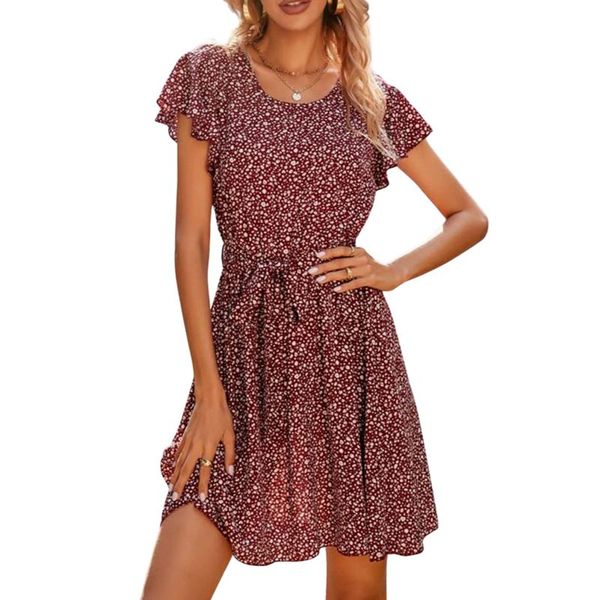casual dresses 2021 women summer dress maroon floral printed pattern round collar short sleeve beach style for girls s//l/xl, Black;gray
casual dresses 2021 women summer dress maroon floral printed pattern round collar short sleeve beach style for girls s//l/xl, Black;gray