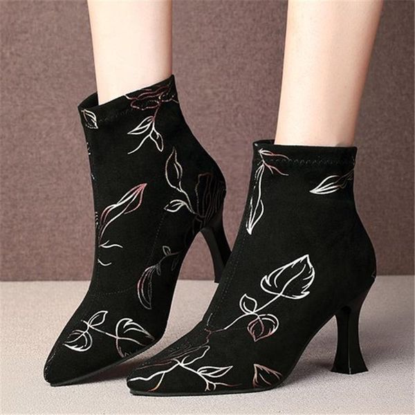 boots winter fashion women suede for embroider boot high heel ankle platform wedges pointed, Black
boots winter fashion women suede for embroider boot high heel ankle platform wedges pointed, Black