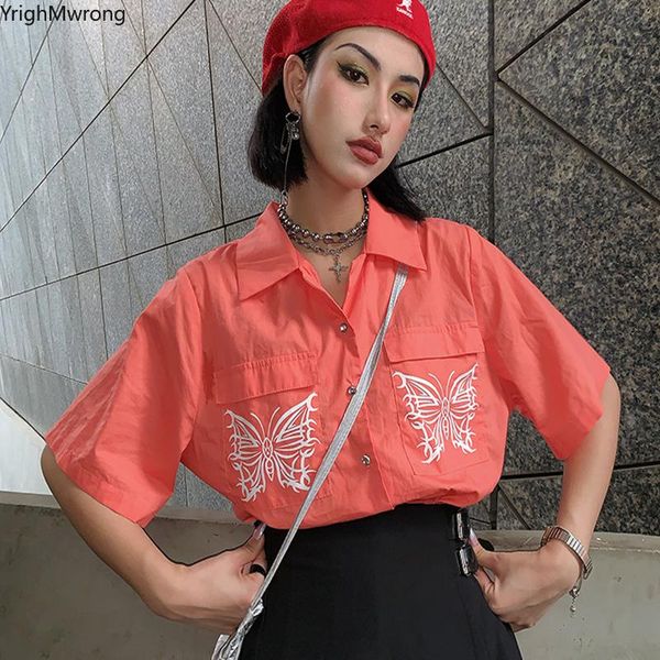 women's blouses & shirts gothic butterfly print pocket cardigan loose blouse korean streetwear harajuku ulzzang/kpop shirt women te, White
women's blouses & shirts gothic butterfly print pocket cardigan loose blouse korean streetwear harajuku ulzzang/kpop shirt women te, White
