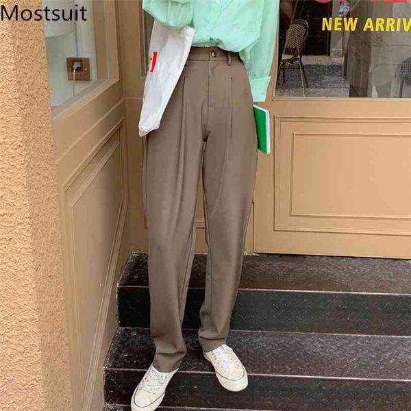 spring high waist straight pants trousers button fly full-length fashion office korean workwear female capris femme 210518, Black;white
spring high waist straight pants trousers button fly full-length fashion office korean workwear female capris femme 210518, Black;white