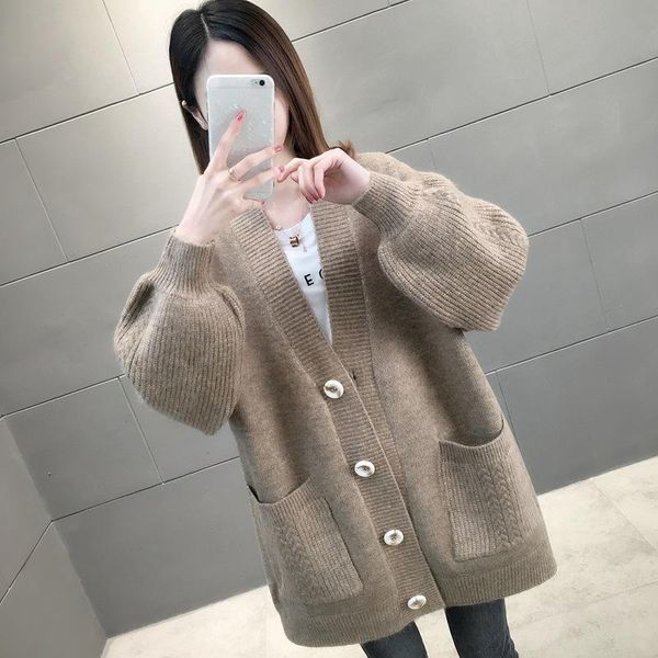women's knits & tees 2021 fashion autumn and winter korean style western casual loose v-neck sweater lantern long-sleeved knitted cardi, White
women's knits & tees 2021 fashion autumn and winter korean style western casual loose v-neck sweater lantern long-sleeved knitted cardi, White
