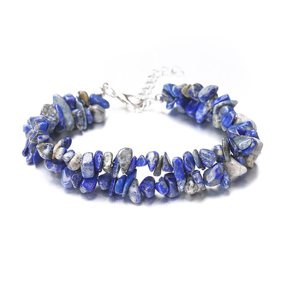 

colorful layered crushed stone beaded natural amethyst quartz strand bracelet semi -precious bracelets, Black