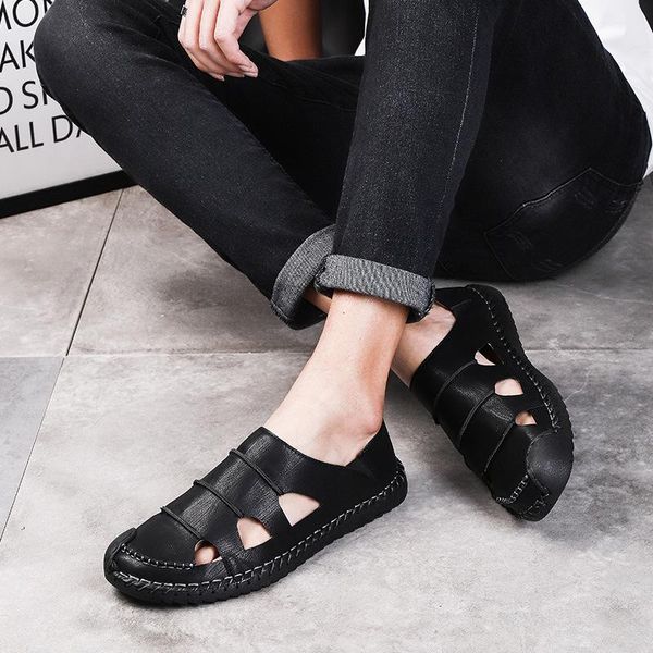 sandals fashion casual youth trend non-slip wear-resistant soft comfortable men's hand stitched summer c147, Black
sandals fashion casual youth trend non-slip wear-resistant soft comfortable men's hand stitched summer c147, Black
