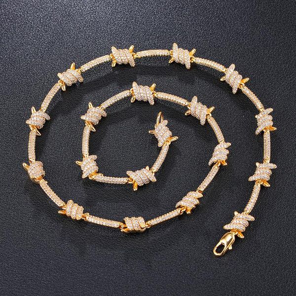 chains d&z 8mm barbed wire necklace solid back copper chain with zircon stones punk style gold set hip hop fashion jewelry, Silver
chains d&z 8mm barbed wire necklace solid back copper chain with zircon stones punk style gold set hip hop fashion jewelry, Silver