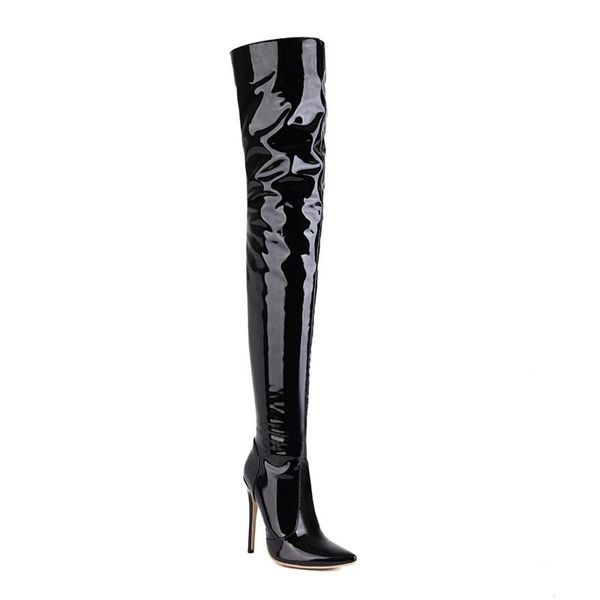 boots mkkhou fashion over the knee women slim patent leather pointed stiletto heel 12cm high long large size, Black
boots mkkhou fashion over the knee women slim patent leather pointed stiletto heel 12cm high long large size, Black