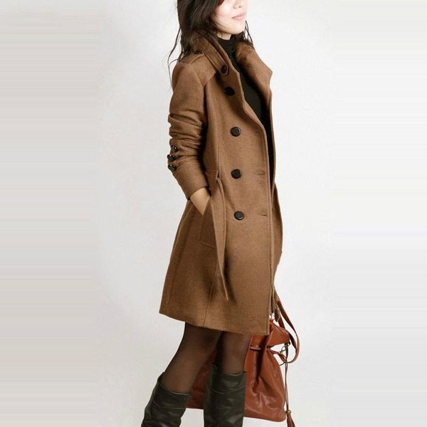 women's wool & blends long sleeve winter coat women europe style plus size casaco feminino ladies autumn slim woolen coats, Black
women's wool & blends long sleeve winter coat women europe style plus size casaco feminino ladies autumn slim woolen coats, Black