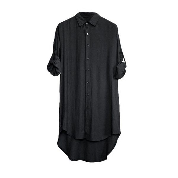 idopy punk style shirts extended long round hem hip hop street blouse street gothic shirts for man and woman 210708, White;black
idopy punk style shirts extended long round hem hip hop street blouse street gothic shirts for man and woman 210708, White;black