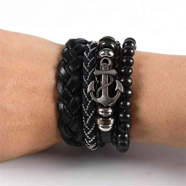fashionable luxury bracelet simple anchor leather braided hand rope c multilayer suit men's, Golden;silver
fashionable luxury bracelet simple anchor leather braided hand rope c multilayer suit men's, Golden;silver