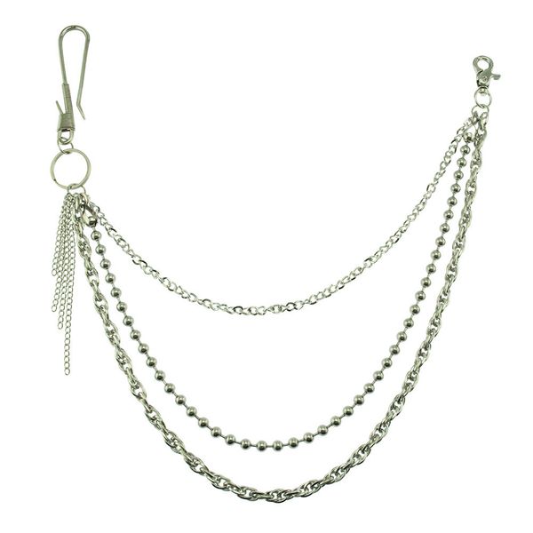 trendy punk gold three-tier nightclub bungee decoration jeans pendant pants chain waist chain, Silver
trendy punk gold three-tier nightclub bungee decoration jeans pendant pants chain waist chain, Silver