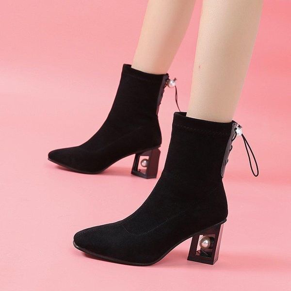 boots women british style suede velvet stretch casual fashion high heels ankle shoes woman, Black
boots women british style suede velvet stretch casual fashion high heels ankle shoes woman, Black