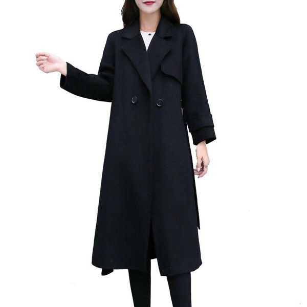 women's wool & blends 2021 women fashion winter plus size 5xl loose coat female turn-down collar warm oversize slim sashes jackets d53, Black
women's wool & blends 2021 women fashion winter plus size 5xl loose coat female turn-down collar warm oversize slim sashes jackets d53, Black