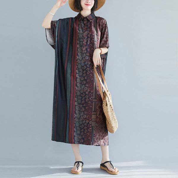johnature women shirt dresses print floral turn-down collar summer short sleeve button women loose casual dresses 210521, Black;gray
johnature women shirt dresses print floral turn-down collar summer short sleeve button women loose casual dresses 210521, Black;gray