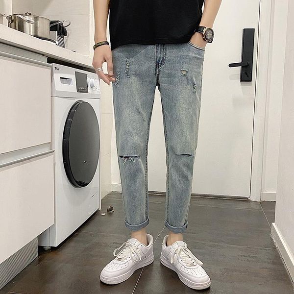 men's jeans summer 2021 vintage wash korean japanese style holes blue ankle-length pants for teenagers casual straight-leg
men's jeans summer 2021 vintage wash korean japanese style holes blue ankle-length pants for teenagers casual straight-leg
