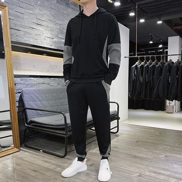 men's tracksuits korean spring and autumn 2021 trend loose versatile color matching hoodie one suit with handsome two-piece set boy, Gray
men's tracksuits korean spring and autumn 2021 trend loose versatile color matching hoodie one suit with handsome two-piece set boy, Gray