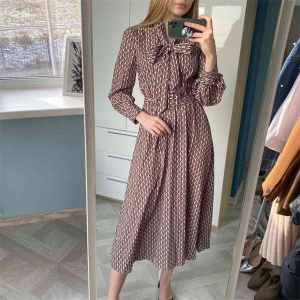 women spring maxi dress print es long sleeve casual vestidos vintage with belt 210427, Black;gray
women spring maxi dress print es long sleeve casual vestidos vintage with belt 210427, Black;gray
