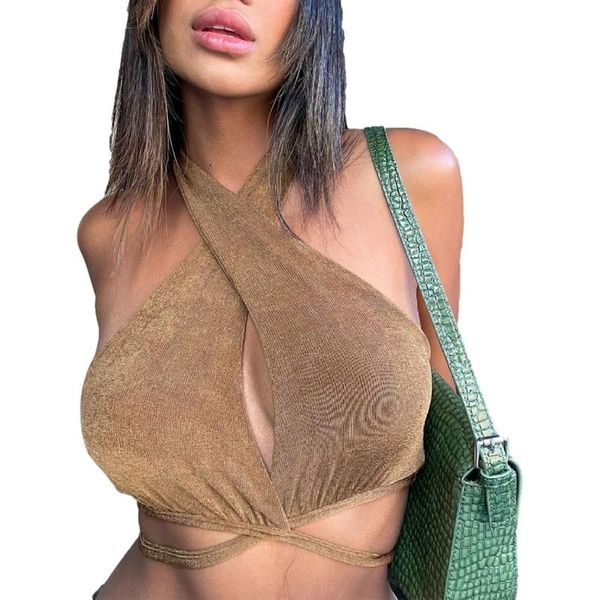 women's tanks & camis 2021 fashion bandage halter camisole women sleeveless backless solid slim fit tank summer crop streetwea, White
women's tanks & camis 2021 fashion bandage halter camisole women sleeveless backless solid slim fit tank summer crop streetwea, White