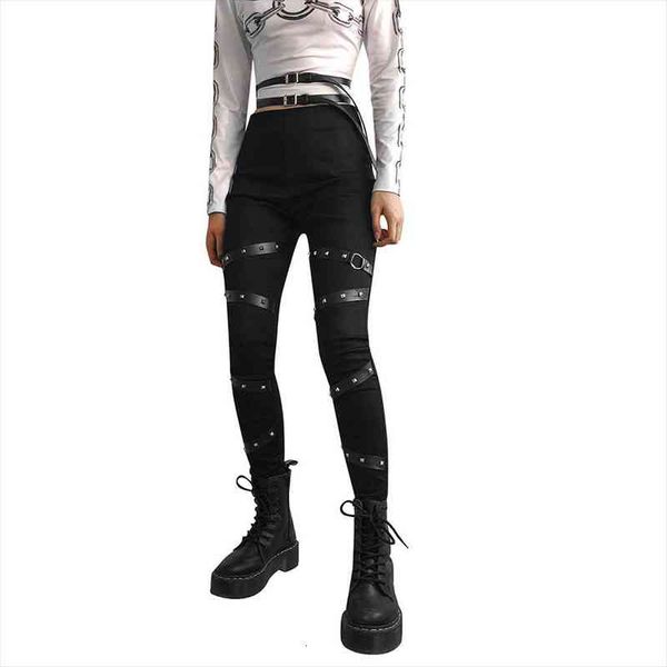 black punk style women pants rivet cargo tight webbing fashion dark system trousers hip hop streetwear, Black;white
black punk style women pants rivet cargo tight webbing fashion dark system trousers hip hop streetwear, Black;white