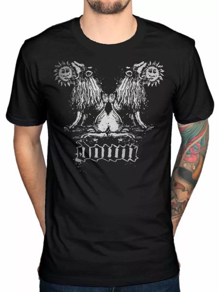 down double lion official t-shirt men unisex, White;black 
down double lion official t-shirt men unisex, White;black
