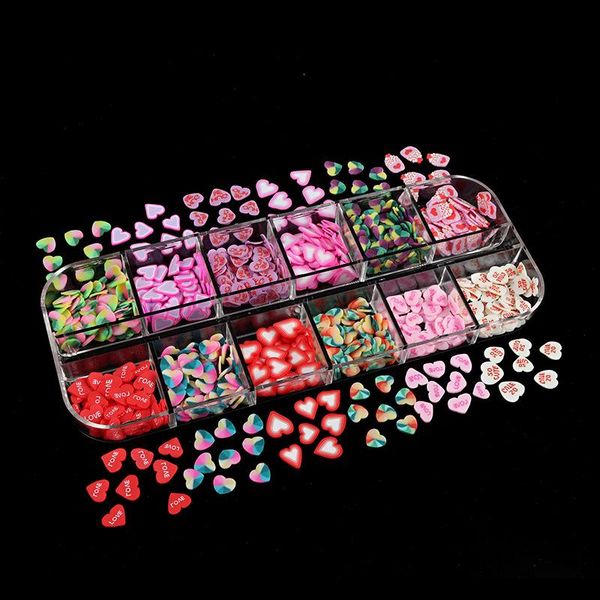 nail art decorations 12 grids/set mixed soft ceramic with love hearts valentine's day design sticky polymer decorative accessories, Silver;gold
nail art decorations 12 grids/set mixed soft ceramic with love hearts valentine's day design sticky polymer decorative accessories, Silver;gold