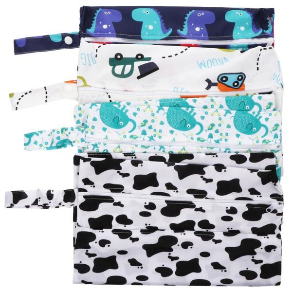diaper bags 4pcs double layer zipper storage stroller hangings pouches