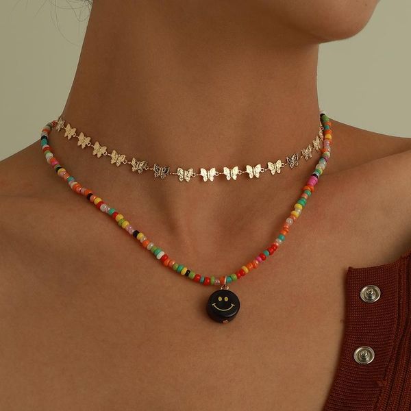 chokers vintage multilayer color beads butterfly choker necklace fashion women round face tassel gold charm chain jewelry gift, Golden;silver
chokers vintage multilayer color beads butterfly choker necklace fashion women round face tassel gold charm chain jewelry gift, Golden;silver
