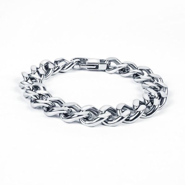 link, chain potcet stainless steel titanium bracelet cuban geometric fashion retro hip hop party jewelry, Black
link, chain potcet stainless steel titanium bracelet cuban geometric fashion retro hip hop party jewelry, Black