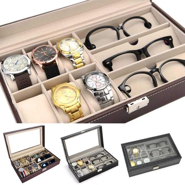 watch boxes & cases faux leather 6 slot box case glasses storage father's day birthday gift eyeglasses&sunglasses stand d30, Black;blue
watch boxes & cases faux leather 6 slot box case glasses storage father's day birthday gift eyeglasses&sunglasses stand d30, Black;blue