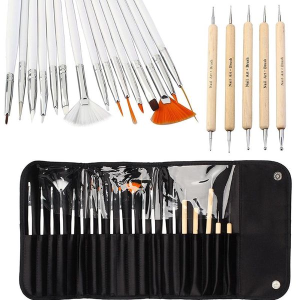 nail art equipment 20pcs professional decorations tools painting detailing brushes dotting pen manicure kit with black storage bag, Silver
nail art equipment 20pcs professional decorations tools painting detailing brushes dotting pen manicure kit with black storage bag, Silver