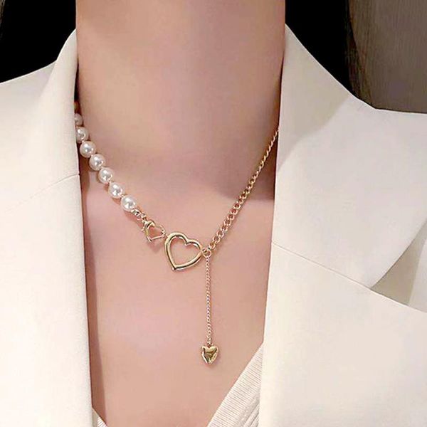 pendant necklaces simple design heart chocker necklace pearl choker for women stylish jewelry gift, Silver
pendant necklaces simple design heart chocker necklace pearl choker for women stylish jewelry gift, Silver