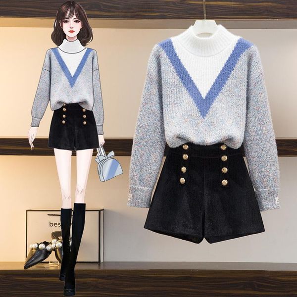 film color model of matching in the fall and winter hit half tall v collar knitting sweater two-piece languid is lazy fash women's two, White
film color model of matching in the fall and winter hit half tall v collar knitting sweater two-piece languid is lazy fash women's two, White