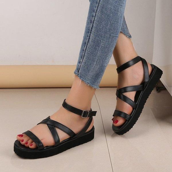 sandals women summer fashion women's 2021 casual solid color ankle buckle strap gladiator female plus size, Black
sandals women summer fashion women's 2021 casual solid color ankle buckle strap gladiator female plus size, Black