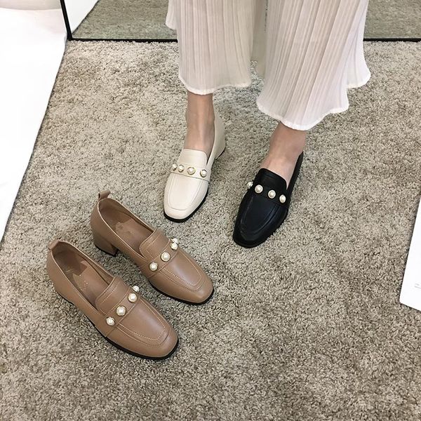 dress shoes women's pointed toe 2021 spring fashion pearl thick heel high casual, Black
dress shoes women's pointed toe 2021 spring fashion pearl thick heel high casual, Black