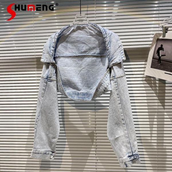 women's jackets 2021 autumn female open wear washed long sleeve denim jacket fashion streetwear shawl solid color short jeans coat, Black;brown
women's jackets 2021 autumn female open wear washed long sleeve denim jacket fashion streetwear shawl solid color short jeans coat, Black;brown