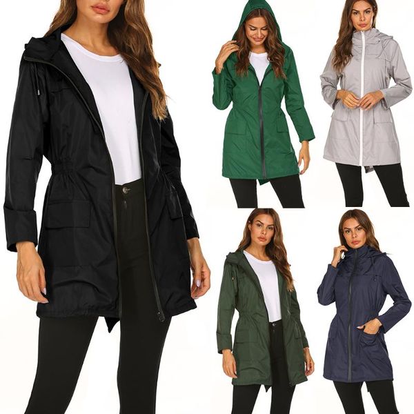women's trench coats 2021 summer hooded waist zipper raincoat outdoor mountaineering jacket, Tan;black
women's trench coats 2021 summer hooded waist zipper raincoat outdoor mountaineering jacket, Tan;black