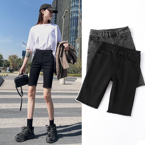 women's jeans 2021 summer 5 points pants elastic frayed high waist knee length for woman shorts tie cycling, Blue
women's jeans 2021 summer 5 points pants elastic frayed high waist knee length for woman shorts tie cycling, Blue