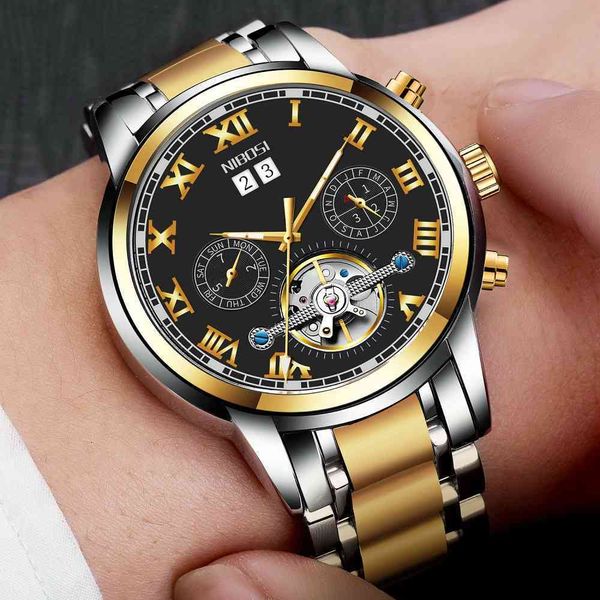 men new nibosi mechanical relogio watches luxury automatic waterproof men reloj hombre, Slivery;brown
men new nibosi mechanical relogio watches luxury automatic waterproof men reloj hombre, Slivery;brown