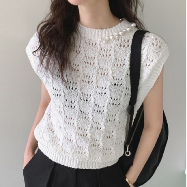 women's sweaters fine decorating pearl woman's knitted vest summer loose chic korean outdoor waistcoat 887x, White;black
women's sweaters fine decorating pearl woman's knitted vest summer loose chic korean outdoor waistcoat 887x, White;black