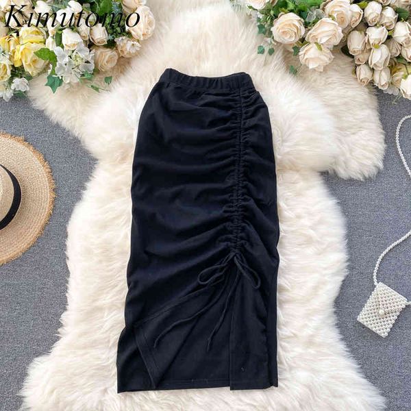 kimutomo simple skirt women autumn fashion ladies solid wild drawstring pleated vintage split high waist midi skirts 210521, Black
kimutomo simple skirt women autumn fashion ladies solid wild drawstring pleated vintage split high waist midi skirts 210521, Black