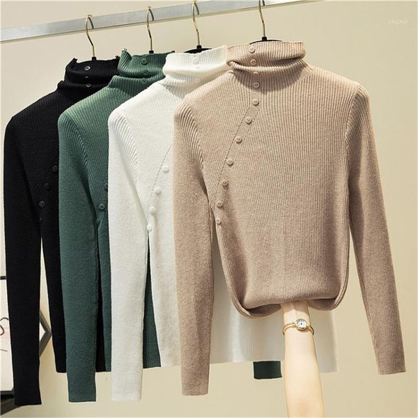 winter elegant turtleneck sweater women korean fashion button slim fit solid pullover high elastic undershirt knitted jumpe women's sw, White;black
winter elegant turtleneck sweater women korean fashion button slim fit solid pullover high elastic undershirt knitted jumpe women's sw, White;black
