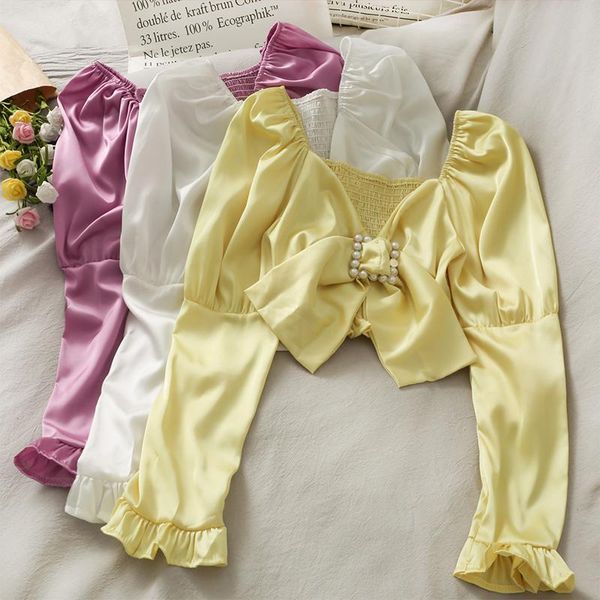 women's blouses & shirts french fairy v-neck cute deep v neck clavicle slim shirt female short y2k pleated blouse lady long-sleeve fash, White
women's blouses & shirts french fairy v-neck cute deep v neck clavicle slim shirt female short y2k pleated blouse lady long-sleeve fash, White