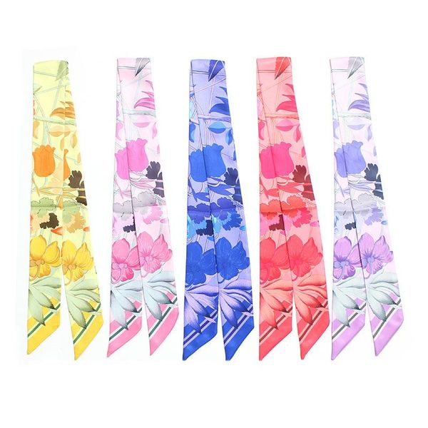 scarves luxury skinny bag strap for women tulip camellia flower print ribbon silk scarf headscarf headwear long wrap hair hand accessory, Blue;gray
scarves luxury skinny bag strap for women tulip camellia flower print ribbon silk scarf headscarf headwear long wrap hair hand accessory, Blue;gray