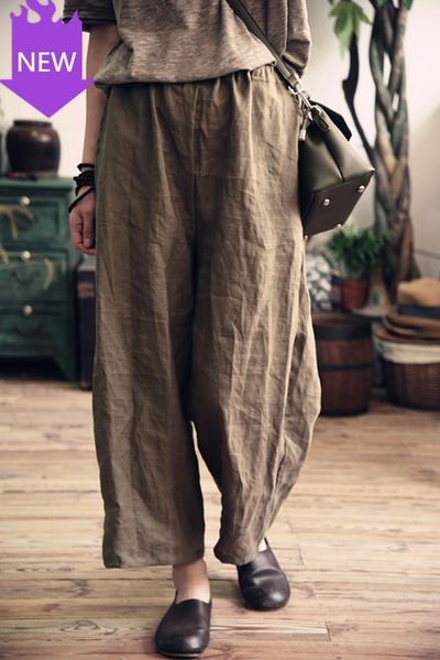 vintage elastic waist ramie trousers female 2021 summer pants women loose solid color ladies women's & capris, Black;white
vintage elastic waist ramie trousers female 2021 summer pants women loose solid color ladies women's & capris, Black;white