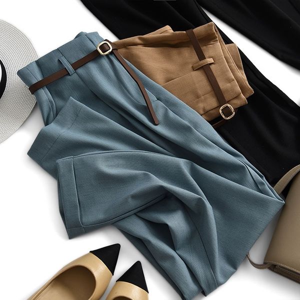 women's pants & capris casual all-match suit pants women straight loose high waist thin tapered trousers cigarette nine points mpu, Black;white
women's pants & capris casual all-match suit pants women straight loose high waist thin tapered trousers cigarette nine points mpu, Black;white